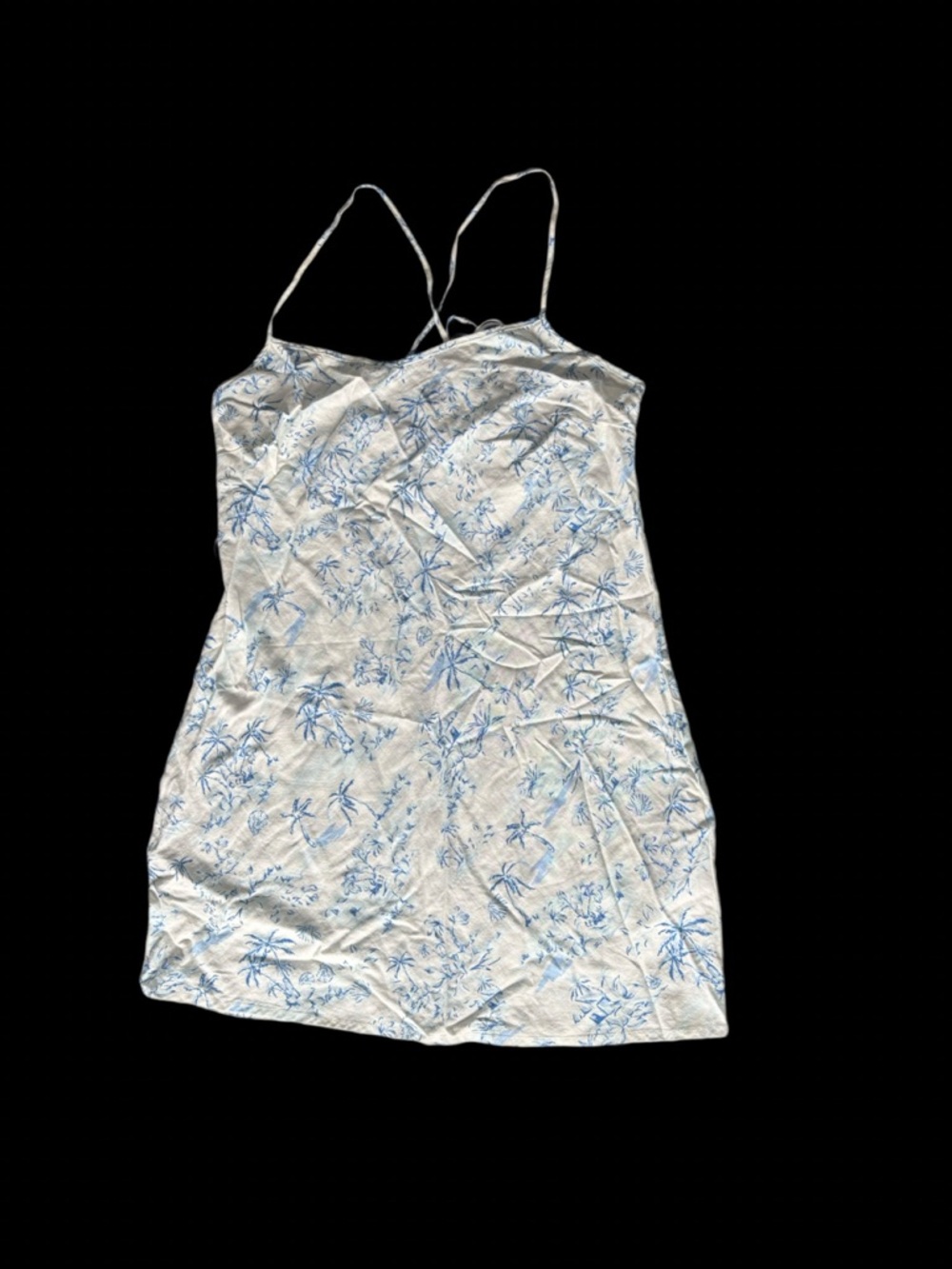 NWT Cotton On Haven V-Neck Mini Dress - Blue Tropical Palm Print - Size 8